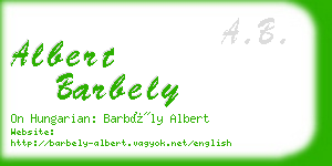 albert barbely business card